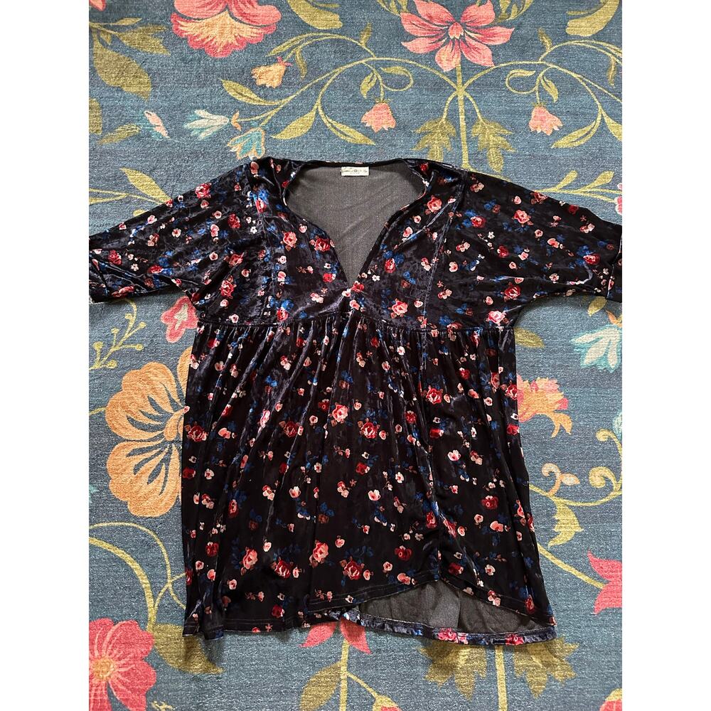 NWOT Natural Life Stella Velvet Floral Mini Dress Size XL - Picture 4 of 8